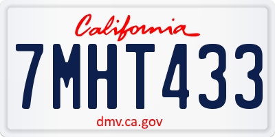 CA license plate 7MHT433