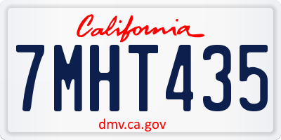 CA license plate 7MHT435