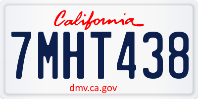 CA license plate 7MHT438