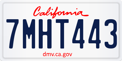 CA license plate 7MHT443