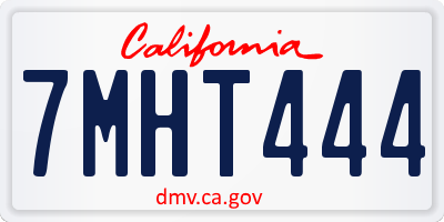 CA license plate 7MHT444