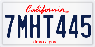 CA license plate 7MHT445