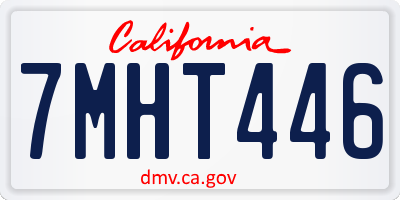 CA license plate 7MHT446