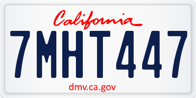 CA license plate 7MHT447