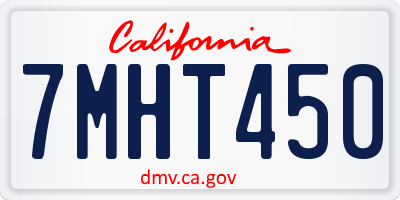 CA license plate 7MHT450