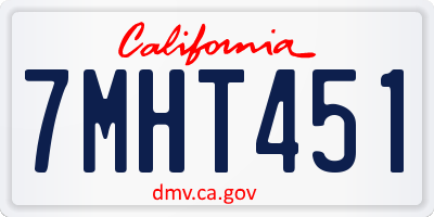 CA license plate 7MHT451