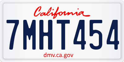 CA license plate 7MHT454