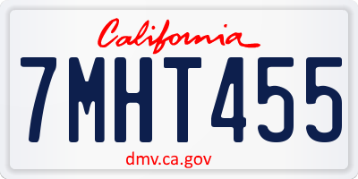 CA license plate 7MHT455
