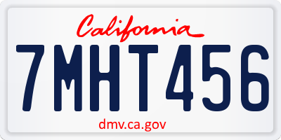 CA license plate 7MHT456