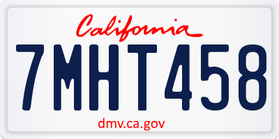 CA license plate 7MHT458