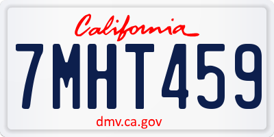 CA license plate 7MHT459