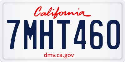 CA license plate 7MHT460