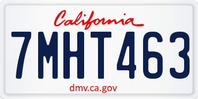 CA license plate 7MHT463