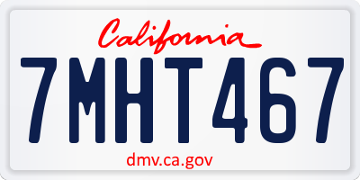CA license plate 7MHT467