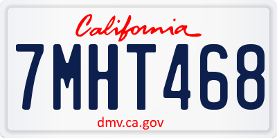 CA license plate 7MHT468