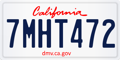 CA license plate 7MHT472