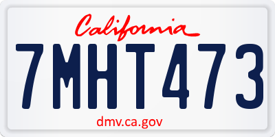 CA license plate 7MHT473