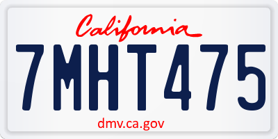 CA license plate 7MHT475