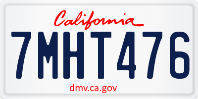 CA license plate 7MHT476