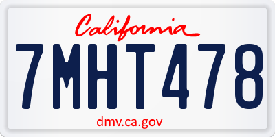 CA license plate 7MHT478