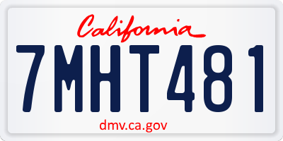 CA license plate 7MHT481