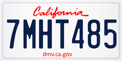 CA license plate 7MHT485