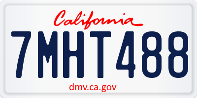 CA license plate 7MHT488