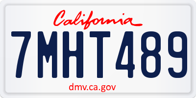 CA license plate 7MHT489