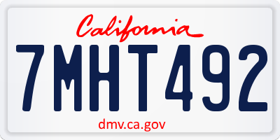 CA license plate 7MHT492