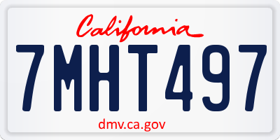 CA license plate 7MHT497
