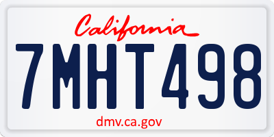 CA license plate 7MHT498