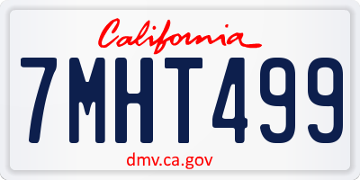 CA license plate 7MHT499