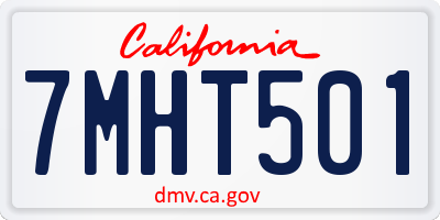 CA license plate 7MHT501