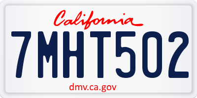 CA license plate 7MHT502