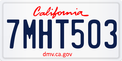 CA license plate 7MHT503