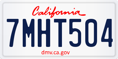CA license plate 7MHT504