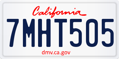 CA license plate 7MHT505