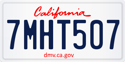 CA license plate 7MHT507