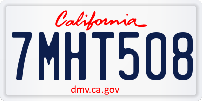 CA license plate 7MHT508