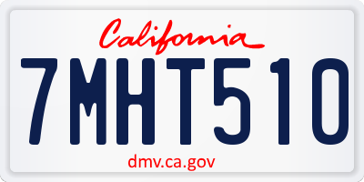 CA license plate 7MHT510