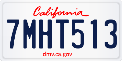 CA license plate 7MHT513
