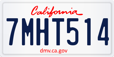 CA license plate 7MHT514