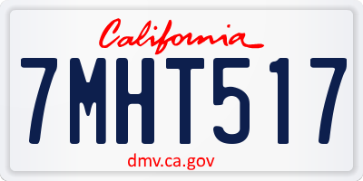 CA license plate 7MHT517