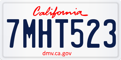 CA license plate 7MHT523