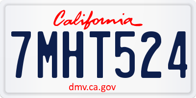CA license plate 7MHT524