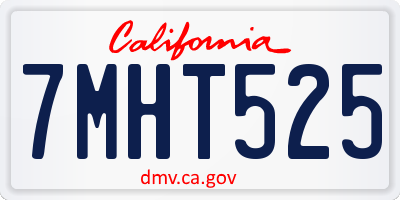 CA license plate 7MHT525