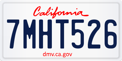 CA license plate 7MHT526