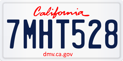 CA license plate 7MHT528