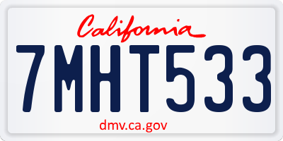 CA license plate 7MHT533