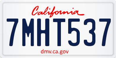 CA license plate 7MHT537